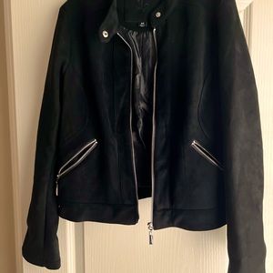 Jou Jou Faux Suede Moto Black Jacket - Juniors Medium